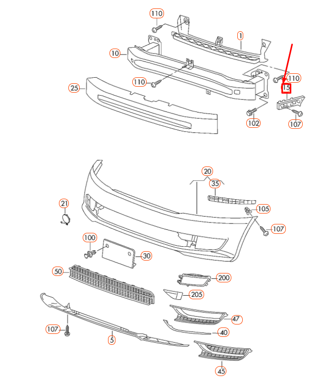 NEW VW PASSAT B8 FRONT BUMPER LEFT GUIDE PROFILE 561807183A ORIGINAL