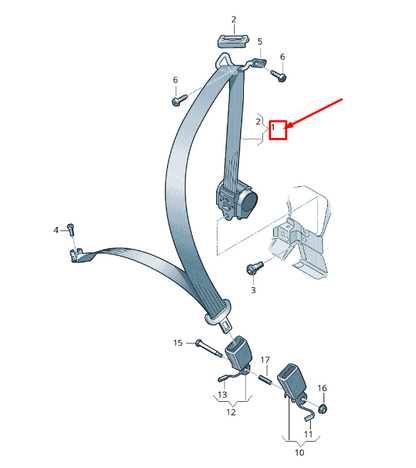 new audi tt fv rear left seatbelt 8s8857805bv04 8s8857805b v04 original