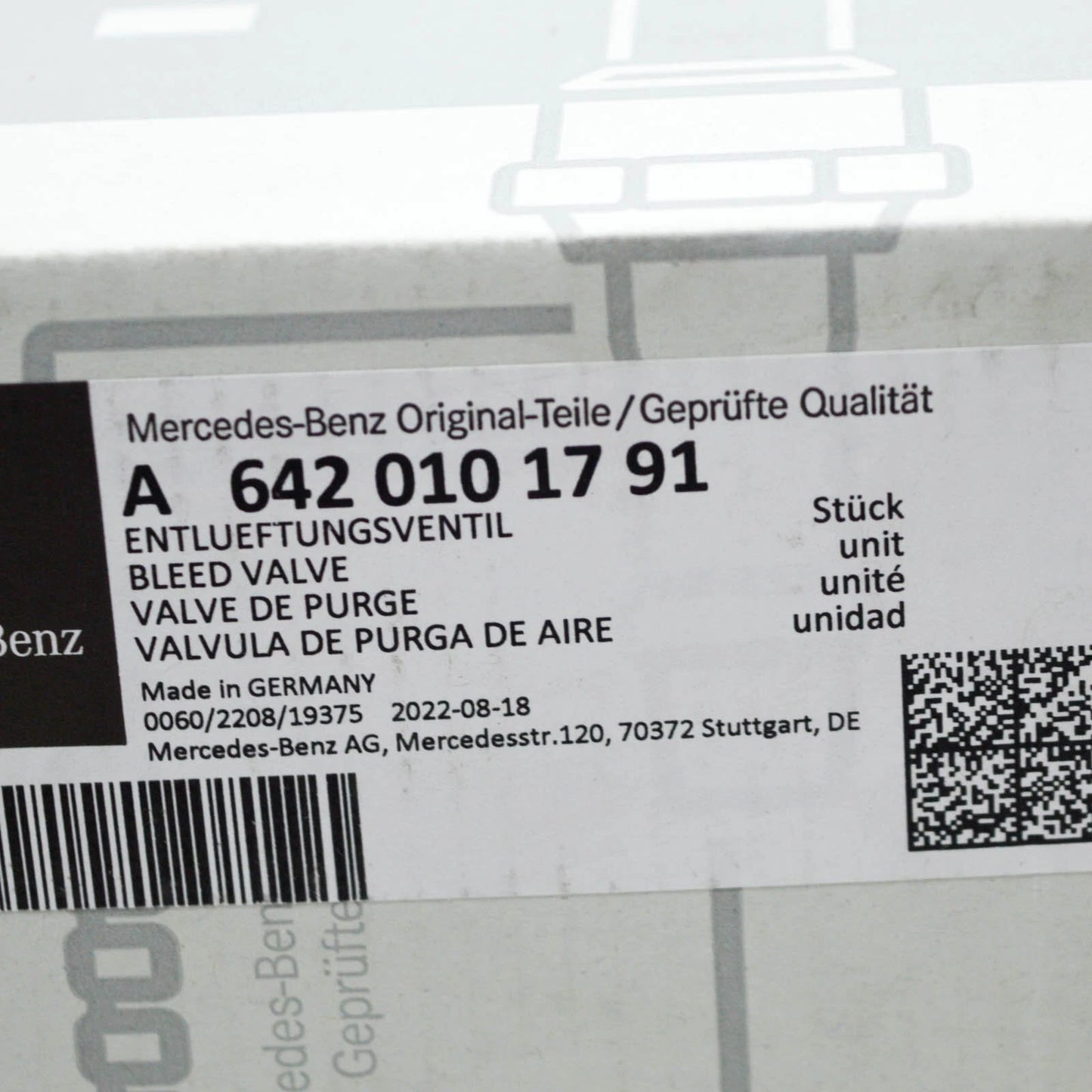 NEW MERCEDES-BENZ VITO W639 BLEED VALVE PRESSURE CONTROL A6420101791 ORIGINAL