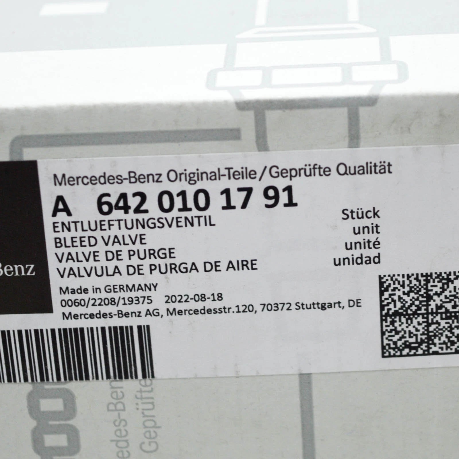 NEW MERCEDES-BENZ VITO W639 BLEED VALVE PRESSURE CONTROL A6420101791 ORIGINAL