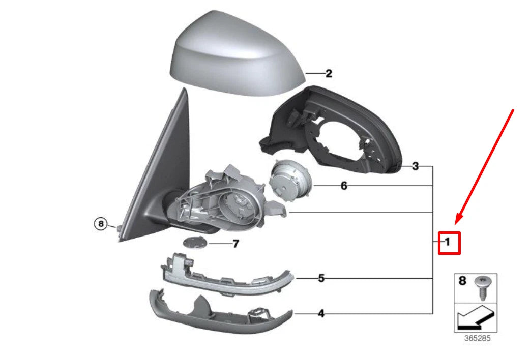 NEW BMW X5 F15, F85 FRONT RIGHT WING MIRROR 7364052 51167364052 ORIGINAL
