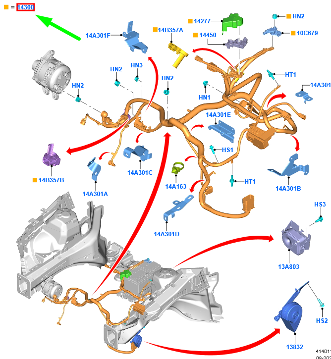 new ford galaxy mk3 battery wiring cable assy lhd 1921559 original