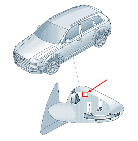 new audi q7 4m left mirror lane change assist warning light 4m2949145 original