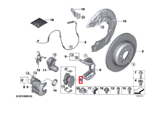 new bmw 3 g20 rear brake pads 34208844393 8844393 original