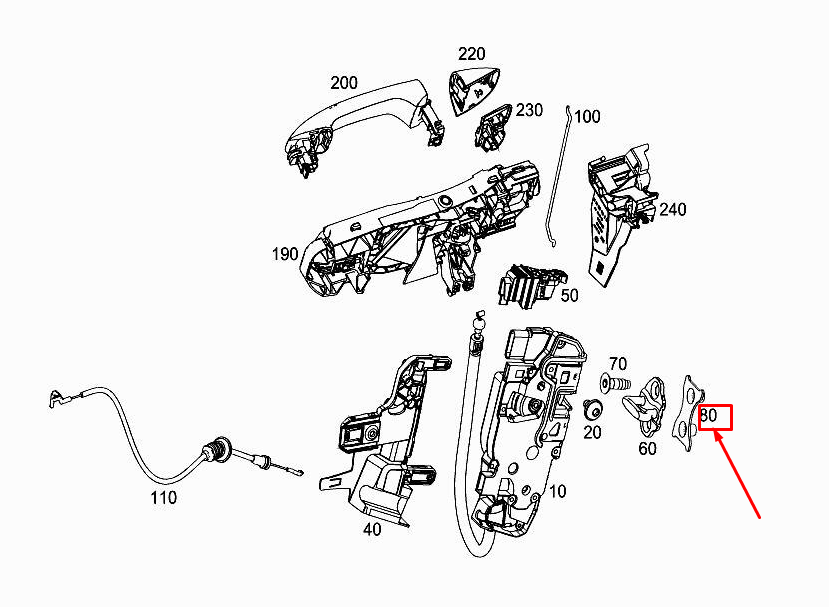 new mercedes-benz a w177 left b-pillar lock threaded plate a0997231000 original