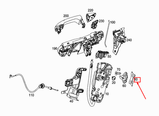 new mercedes-benz a w177 left b-pillar lock threaded plate a0997231000 original