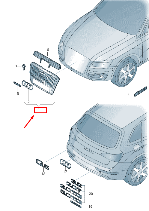 new audi q5 8r radiator grille 8r0853651l1qp 8r0853651l 1qp original
