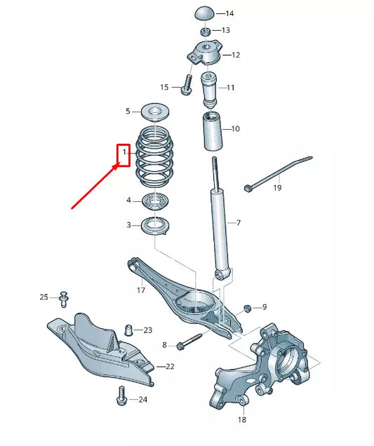 NEW VW T-ROC A1 REAR COIL SPRING 5QF511115AK