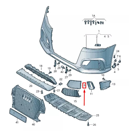 NEW AUDI RSQ3 8U FRONT RIGHT BUMPER GRILLE END CAP 8U0807152D