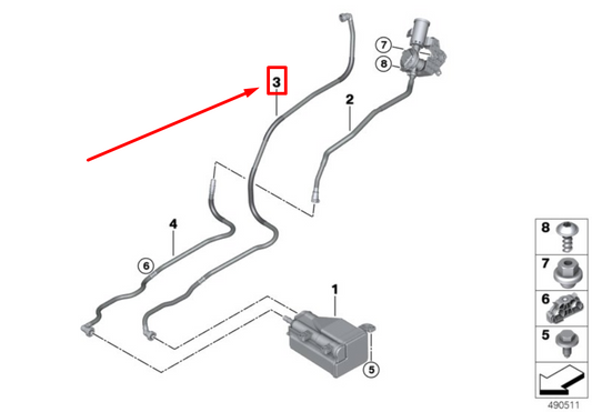new bmw x7 g07 evaporative system breather line 16137439939 7439939 original