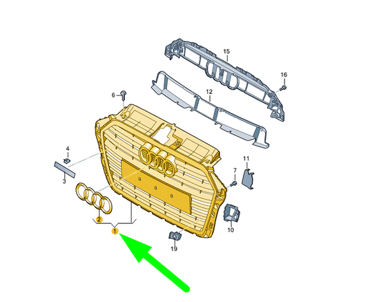 new audi a3 8v front radiator grille 8v3853651aarn4 original