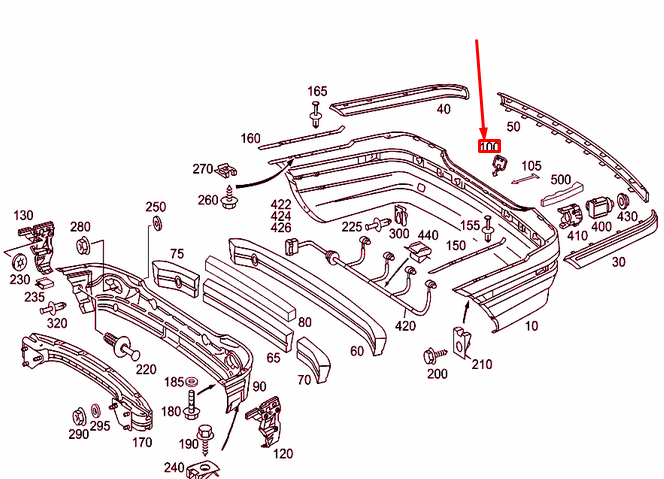 NEW MERCEDES-BENZ C W203 REAR TOWING EYE COVER A2038850726 ORIGINAL