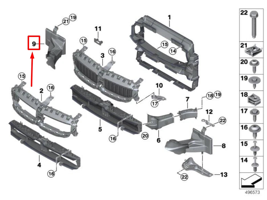 NEW BMW 3 G20, G28 FRONT LEFT RADIATOR AIR DUCT 51748071399 8071399 ORIGINAL