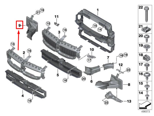 NEW BMW 3 G20, G28 FRONT LEFT RADIATOR AIR DUCT 51748071399 8071399 ORIGINAL