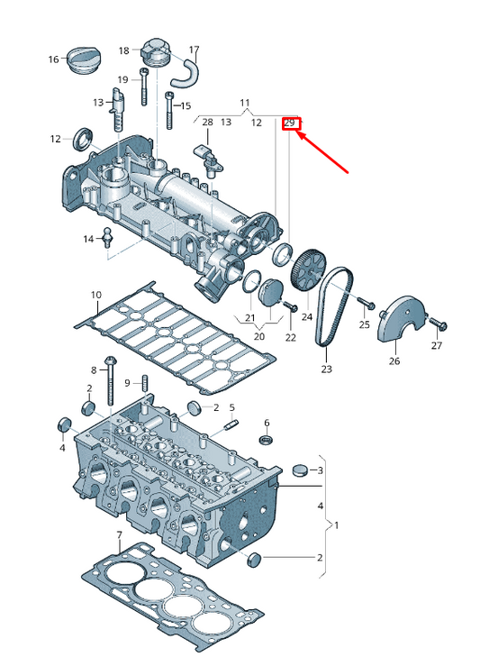 new audi q3 8u engine camshaft seal 04e103085ac original