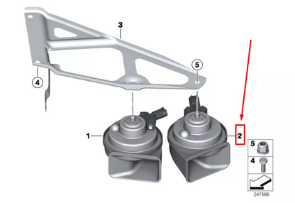 NEW BMW 3 E90 LOW PITCH HORN SIGNAL 7838655 61337838655 ORIGINAL