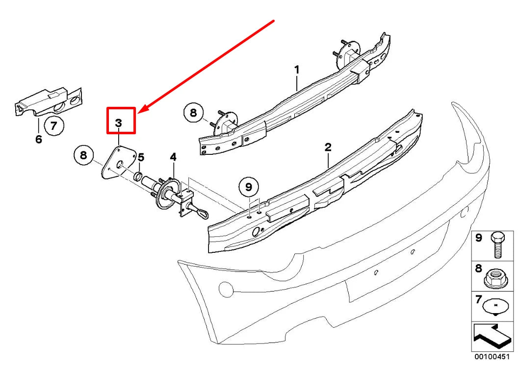NEW BMW Z4 COUPE E86 REAR BUMPER BRACKET GASKET SEAL 51128254202 8254202