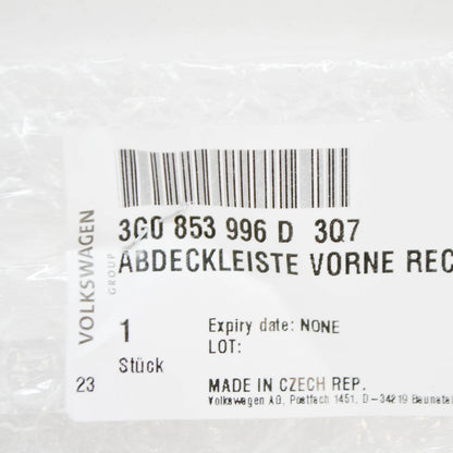 NEW VW PASSAT B8 FRONT RIGHT SIDE MEMBER TRIM COVER 3G0853996D3Q7