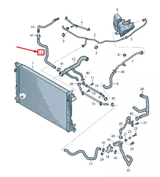NEW AUDI A8 4N ENGINE COOLANT HOSE 4N0819672E