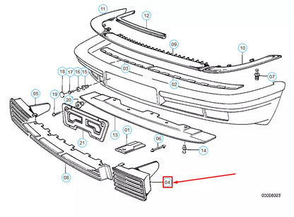 NEW BMW 7 E32 FRONT BUMPER LEFT FLAP 51111974441 1974441 ORIGINAL