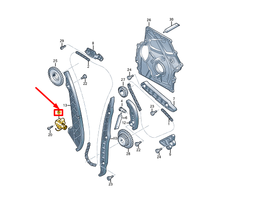 NEW VW GOLF VARIANT CG MK8 ENGINE TIMING CHAIN TENSIONER 06K109467AL ORIGINAL