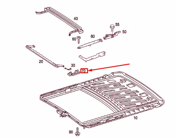 NEW MERCEDES-BENZ C W203 SLIDING ROOF LEFT GUIDE A2157820131 ORIGINAL