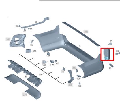 NEW MB VITO W447 REAR BUMPER RIGHT BOTTOM AREA COVER 44788509229999 ORIGINAL