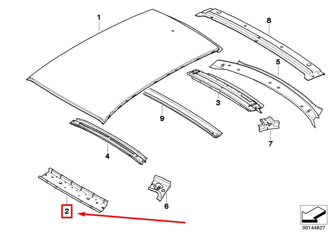 NEW BMW 3 E90 ROOF PANEL UPPER APRON 41327144965 7144965 ORIGINAL