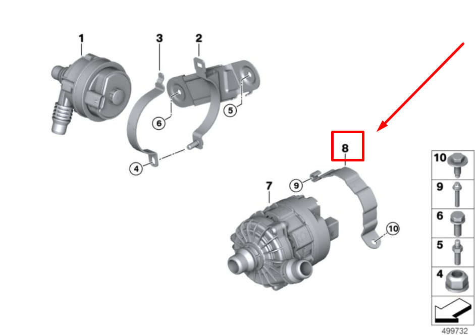 new bmw x3 g01 electric coolant pump holder 11517935182 7935182 original