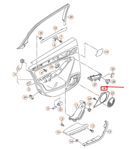 NEW AUDI A4 B8 REAR RIGHT DOOR LOUDSPEAKER TRIM 8K0035436A4PK ORIGINAL