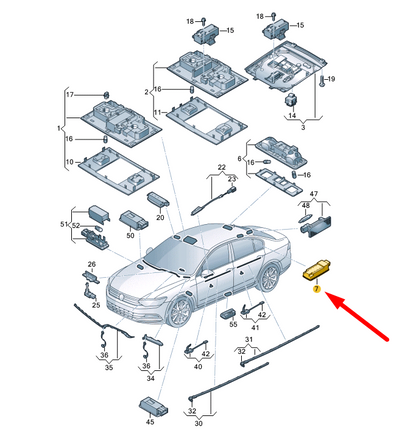 NEW VW PASSAT B8 REAR LEFT LED INTERIOR READING LIGHTING 3G9947291CNX1 ORIGINAL