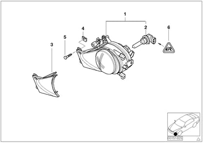 NEW BMW 5 E39 FRONT LEFT FOG LIGHT 63176900221 ORIGINAL