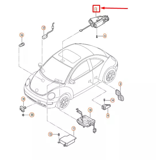 NEW VOLKSWAGEN BEETLE 9C SLIDING ROOF MOTOR 1K0959591 ORIGINAL
