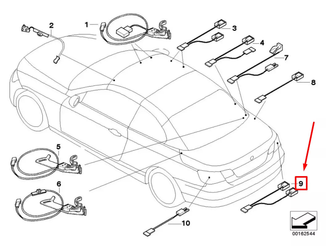 NEW BMW 3 CABRIO E93 REAR HALL SENSOR 7148152 54377148152 ORIGINAL