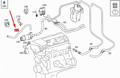 NEW MERCEDES-BENZ SLK R170 ENGINE COOLANT PIPE A1708324194 ORIGINAL