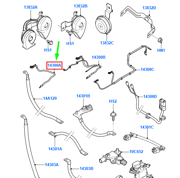 new ford transit mk3 battery to starter motor cable 1499524 original