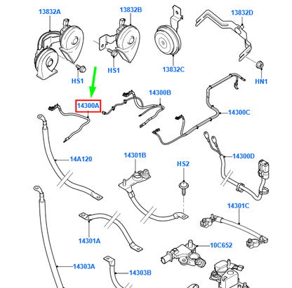 new ford transit mk3 battery to starter motor cable 1499524 original