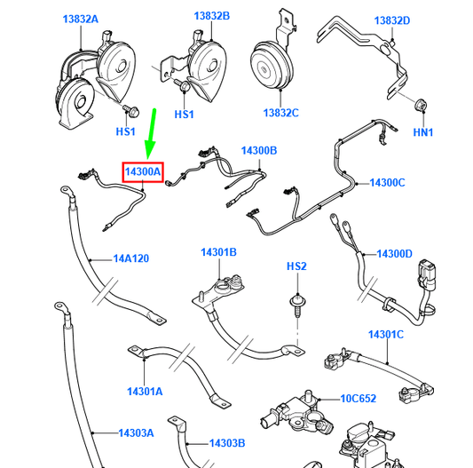 new ford transit mk3 battery to starter motor cable 1499524 original