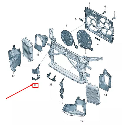NEW AUDI RS3 RIGHT RADIATOR FAN AIR GUIDE 8V0121284T
