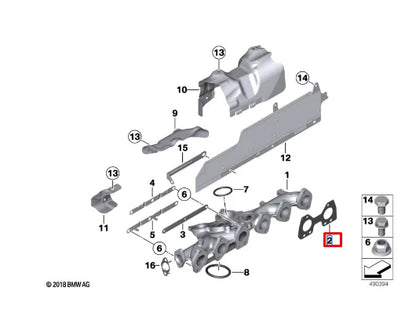 NEW BMW 5 F10 EXHAUST MANIFOLD CYLINDER HEAD GASKET 11628579891 8579891 ORIGINAL