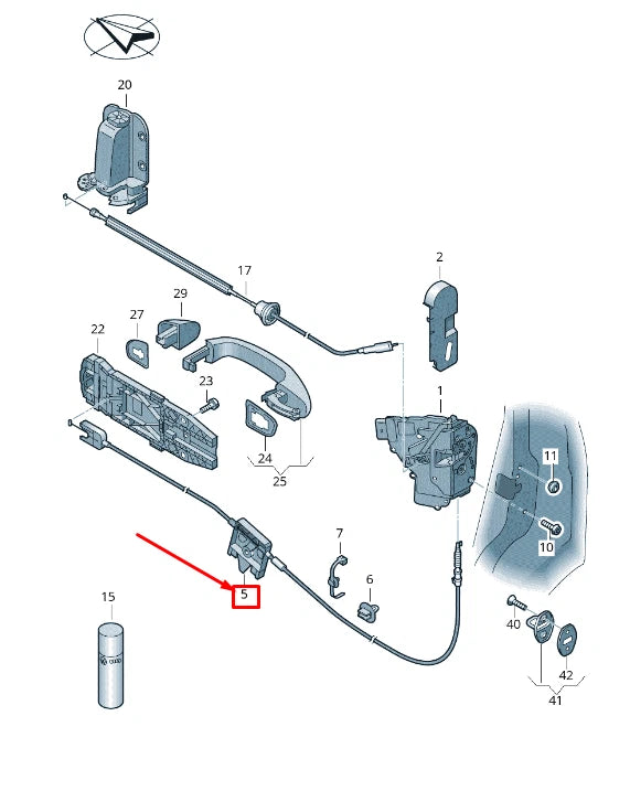 NEW VW SHARAN 7N REAR LEFT SLIDING DOOR BOWDEN CABLE 7N0839017F