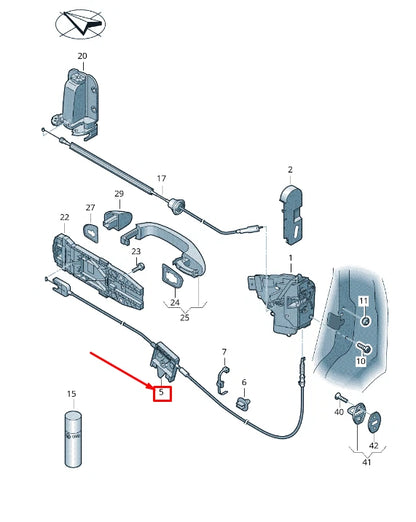 NEW VW SHARAN 7N REAR LEFT SLIDING DOOR BOWDEN CABLE 7N0839017F