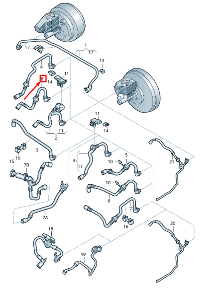 new skoda yeti 5l brake booster vacuum pipe 1k0612041kl original
