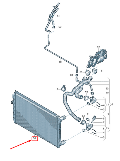new audi q2 ga coolant radiator 5q0121251ec original