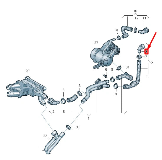 NEW VW ARTEON 3H7 COOLING SYSTEM QUICK ACTING COUPLING 5Q0122291ET