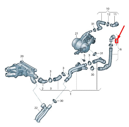 NEW VW ARTEON 3H7 COOLING SYSTEM QUICK ACTING COUPLING 5Q0122291ET