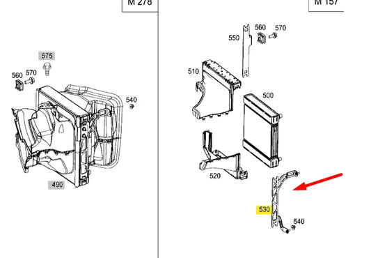 NEW MERCEDES-BENZ E-CLASS W212 LEFT WHEEL ARCH COOLER BRACKET A2125010071