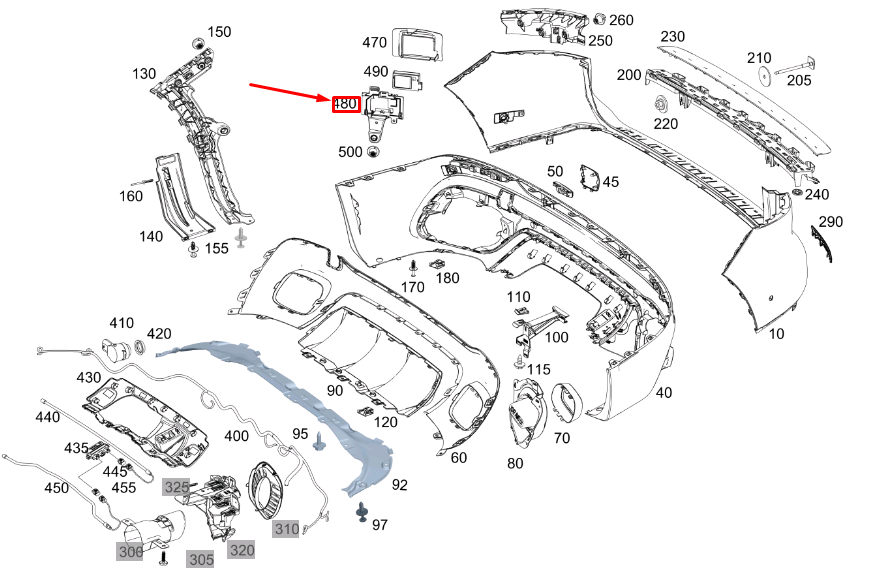 new mercedes-benz glb x247 rear right radar support bracket a2478212200 original