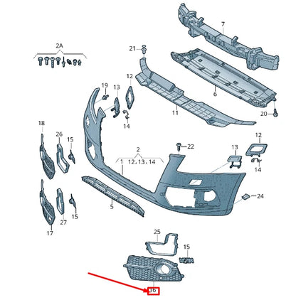 NEW AUDI Q5 8R FRONT LEFT BUMPER AIR GUIDE GRILLE 8R0807681RBJI ORIGINAL