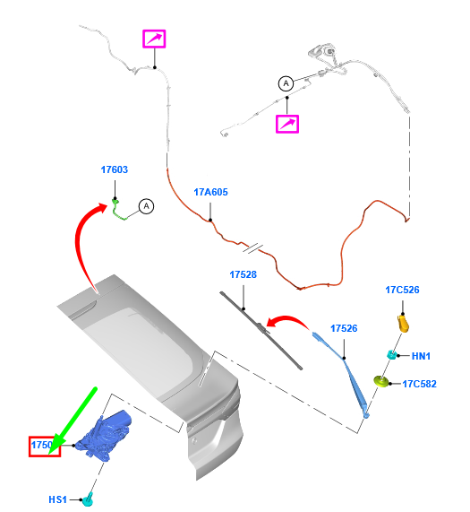new ford mondeo mk5 rear window wiper motor 1872394 ds73-17404-ab original